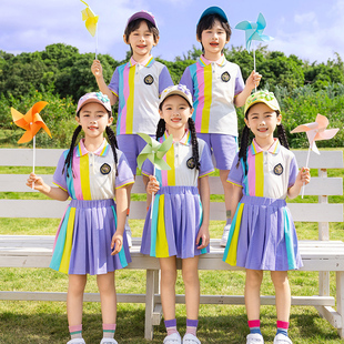小学生校服套装儿童班服夏季短袖一年级订制运动三件套幼儿园园服