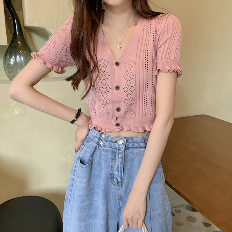 镂空V领短款针织开衫上衣女ins超火2020新款韩版夏季防晒衫短袖女|ruв категории плесень играть/Аниме/вокруг/cos/настольные игры, Косплей одежды/реквизит/услуги, Косплей женской одежды - от Buy2taobao.com для оказания профессиональной услуги покупки агента Taobao