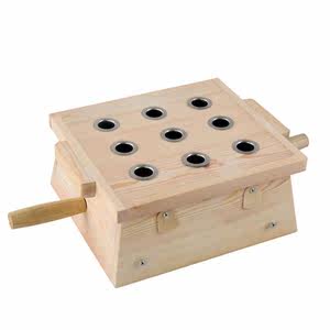 木制九孔艾灸盒温灸器艾条艾柱灸盒腰部腹部艾灸器具悬灸用送艾器