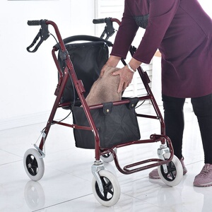 老人坐椅推车椅子舒适型行动不便手推助力老伴代步车买菜散步外出