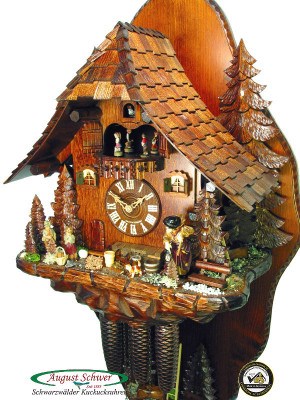 德国黑森林机械布谷鸟钟木质咕咕钟巫婆报时挂钟欧式客厅装饰