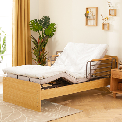 家用世道电动老人床带护栏木质家庭智能遥控升降护理床