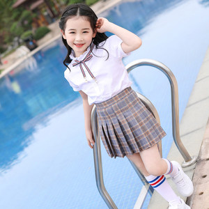 小学生校服 短裙 写真图片