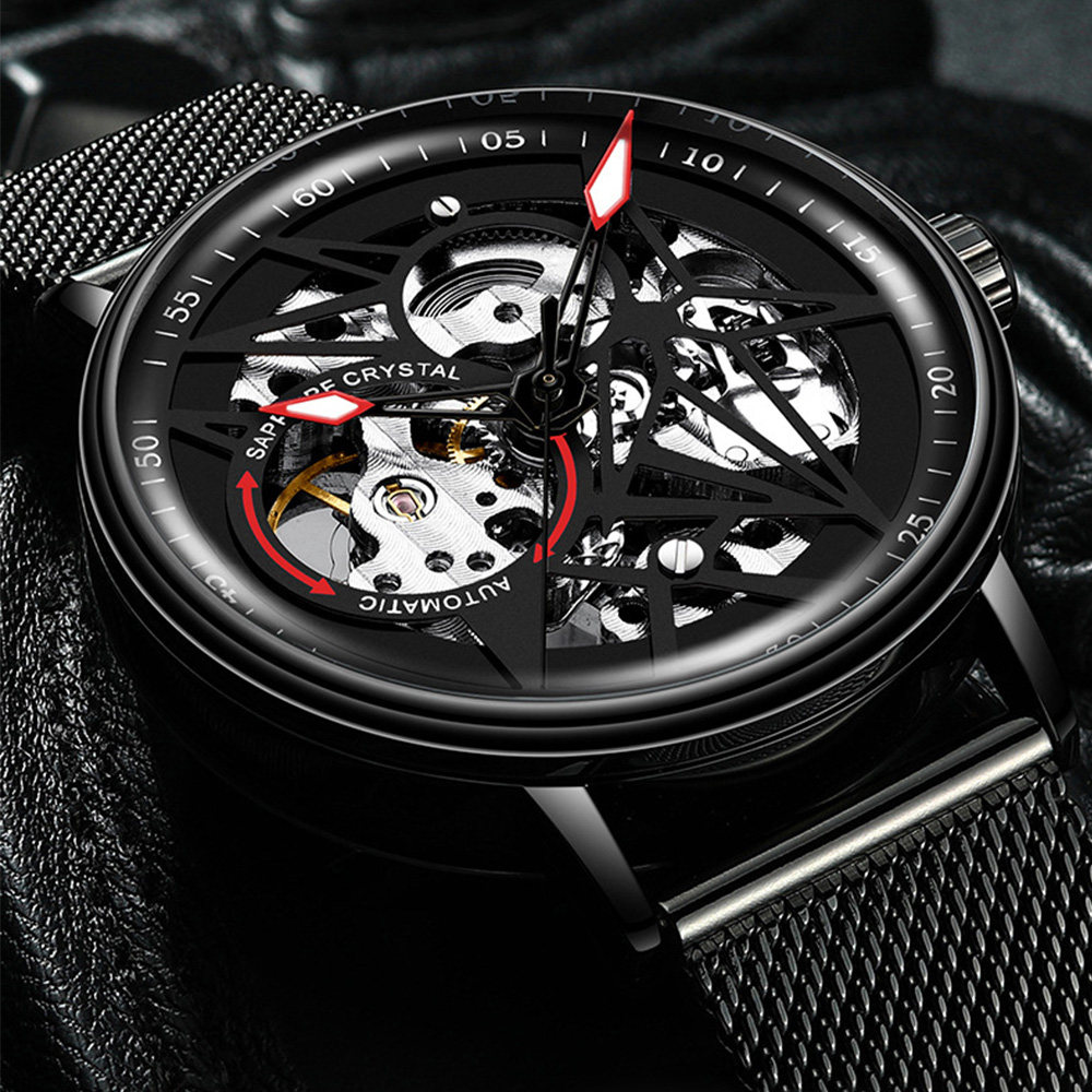 lawrenceli机械男手表潮流个性街头超跑男学生防水夜光钢表礼物