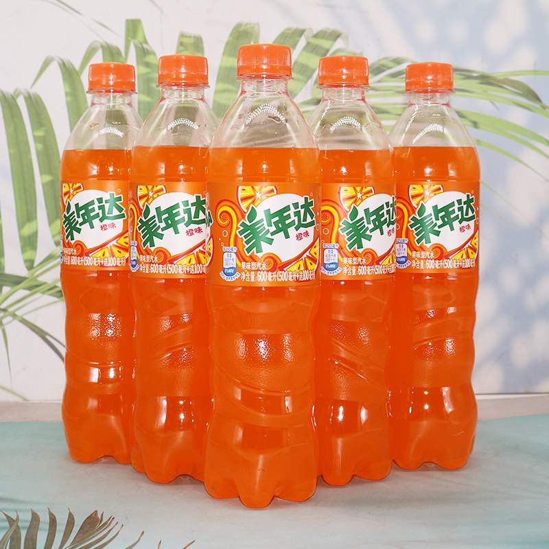 百事可乐美年达(mirinda)橙味碳酸饮料600ml*24瓶整箱 夏季饮品