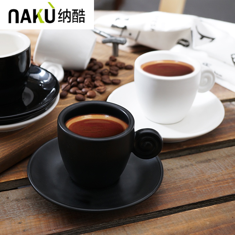 纳酷简约黑白色磨砂浓缩咖啡杯 意式浓缩杯 espresso浓缩小号杯90|ruв категории посуда, кофе, кофе - от Buy2taobao.com для оказания профессиональной услуги покупки агента Taobao