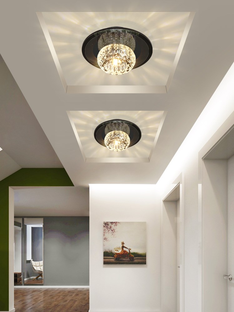 现代简约水晶过道灯led走廊灯门厅灯个性玄关灯吸顶灯具