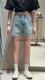 代嘉儿牛仔裤短女2023夏季daiclaire50106高腰浅蓝色薄款A字短裤