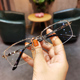 简丹新款超轻钛眼镜架个性时尚商务半框近视眼镜框TB-18059