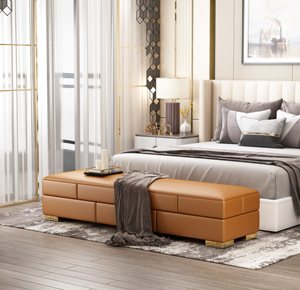 轻奢床尾沙发凳卧室床前门厅客厅换鞋脚踏酒店公寓样板间设计师