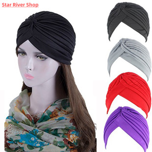 2019 Hot Bandanas Women Stretchy Turban Muslim Hat Headband