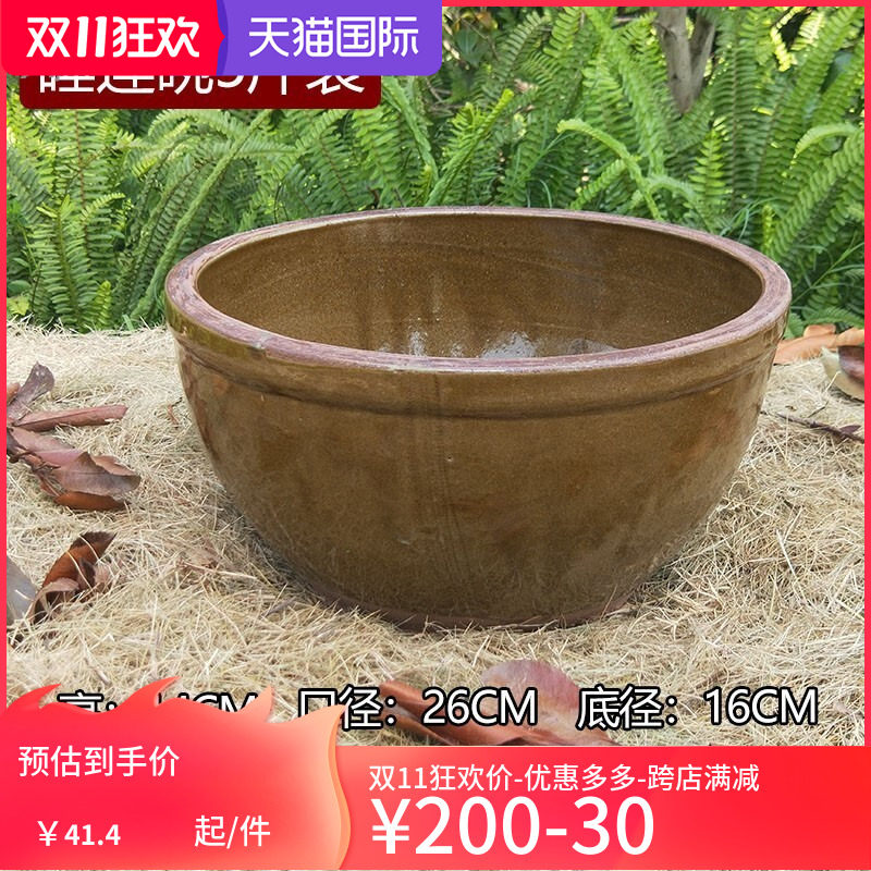 老式水缸陶瓷大号家用养鱼庭院小睡莲盆缸特大腌菜土陶缸荷花瓦缸