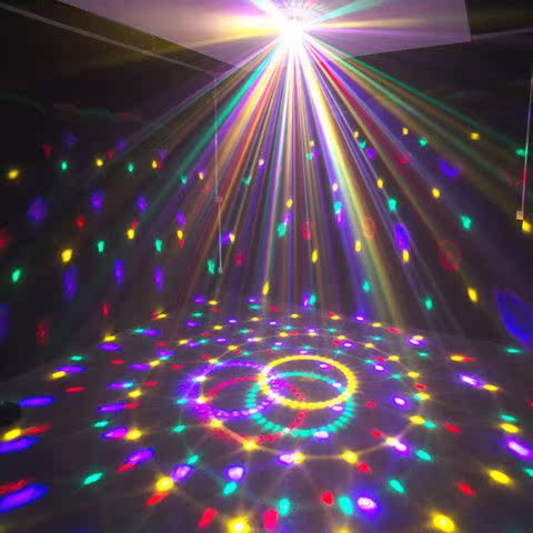 led水晶魔球旋转灯光舞台爆闪蹦迪舞厅摇滚酒吧家用七彩ktv闪光灯