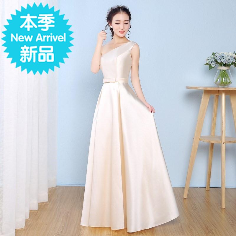 缎面伴娘服长款2019姐妹夏季韩版香槟色g伴娘新款礼服裙新款女宴在类目 女装/女士精品, 婚纱/旗袍/礼服, 礼服/晚装中 - 来自Buy2taobao.com提供专业的淘宝代购服务