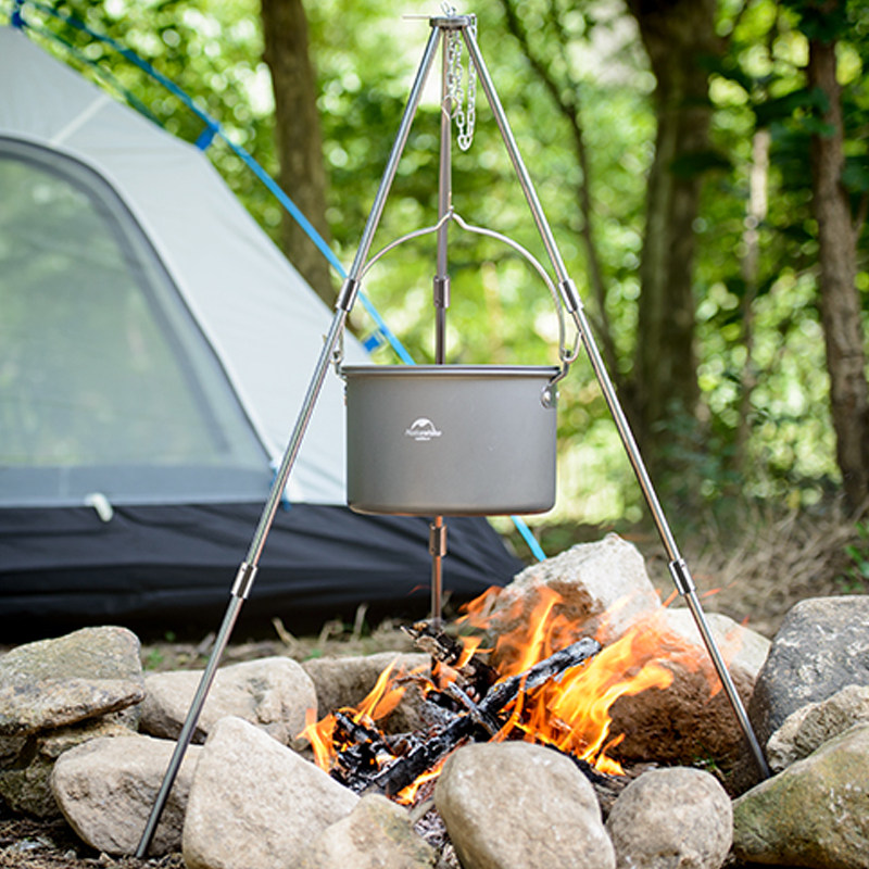 naturehike挪客46人野营吊锅户外露营锅具烧水壶野外便携炊具