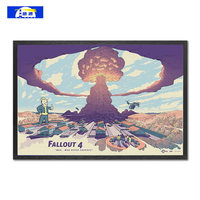 Fallout辐射4海报游戏周边装饰画科幻末世废土风个性挂画复古墙贴