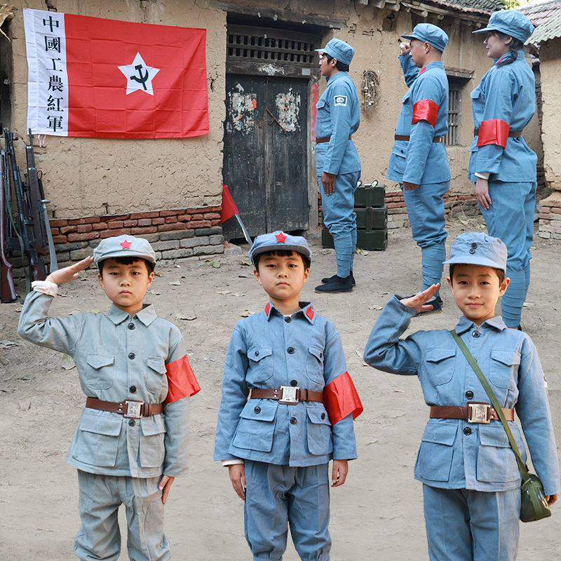 长征演出服小红军抗战表演合唱红军演出服幼儿园演出合唱表演服装