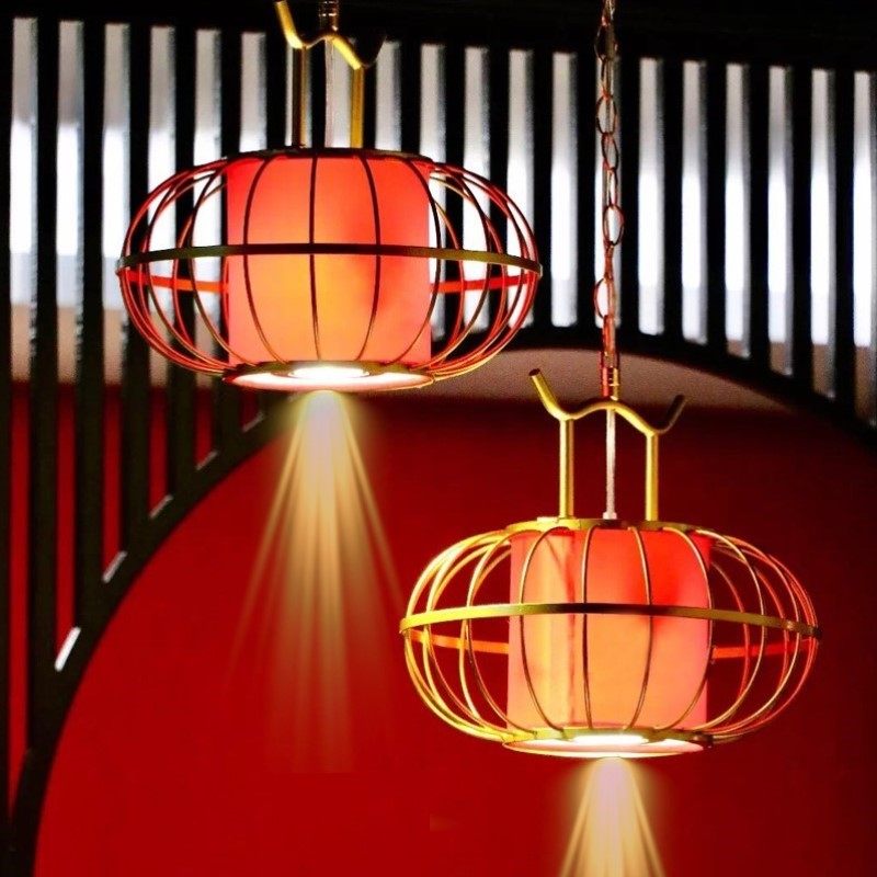 灯饰包厢民宿过道包间灯具红灯笼吊灯新中式走廊古典新款大气现代
