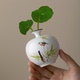 景德镇手绘竹叶小鸟花器居家摆件手工花瓶【赠干花】 摆书桌 中式