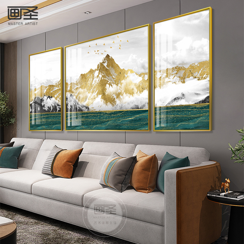 a living room Decorative painting Light extravagance sofa Background wall Backing modern Simplicity Hanging picture Triplet Landscape murals Jinshanin the Home accessories , Decorative painting , Modern decorative painting category - from Buy2taobao.com to provide professional Taobao agent buy service