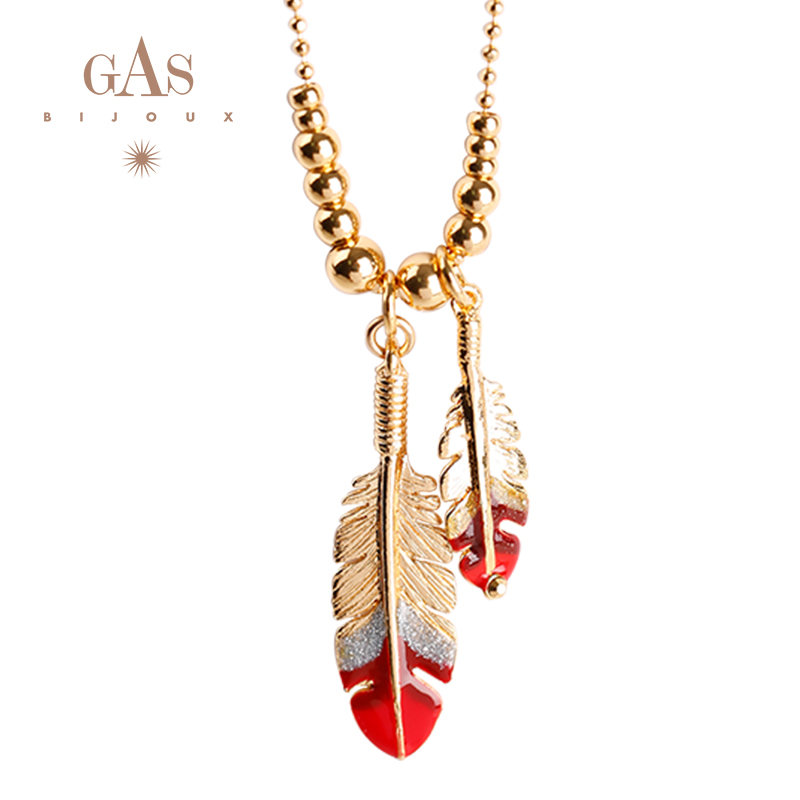 GAS BIJOUX Metal Gold-plated Feather series gules Feather Necklace 1608in the Accessories/Fashion Jewelry, Necklace category - from Buy2taobao.com to provide professional Taobao agent buy service