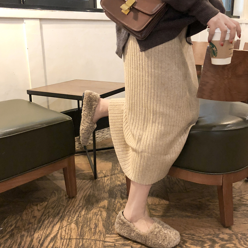 曾小咸 秋冬新款chic杏色针织半身裙女高腰中长款修身显瘦一步裙|ruв категории Женская одежда, юбка - от Buy2taobao.com для оказания профессиональной услуги покупки агента Taobao