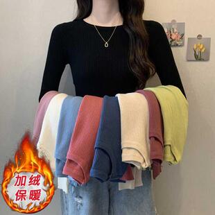 黑色针织打底衫女2024早春新款内搭修身毛衣设计感小众紧身上衣潮