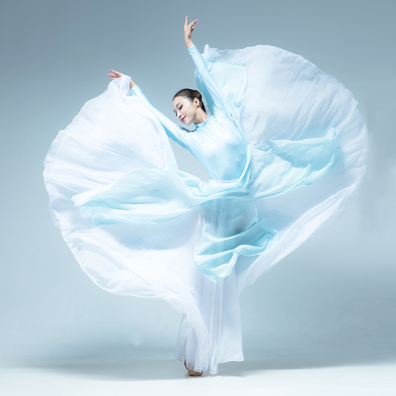 舞裁缝旗舰店的优惠券大全—现代舞蹈服女飘逸大摆裙写真半身裙古典