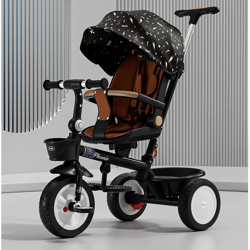 凤凰牌官方旗舰店溜娃神器儿童三轮脚踏车1--6大号婴儿手推自行车