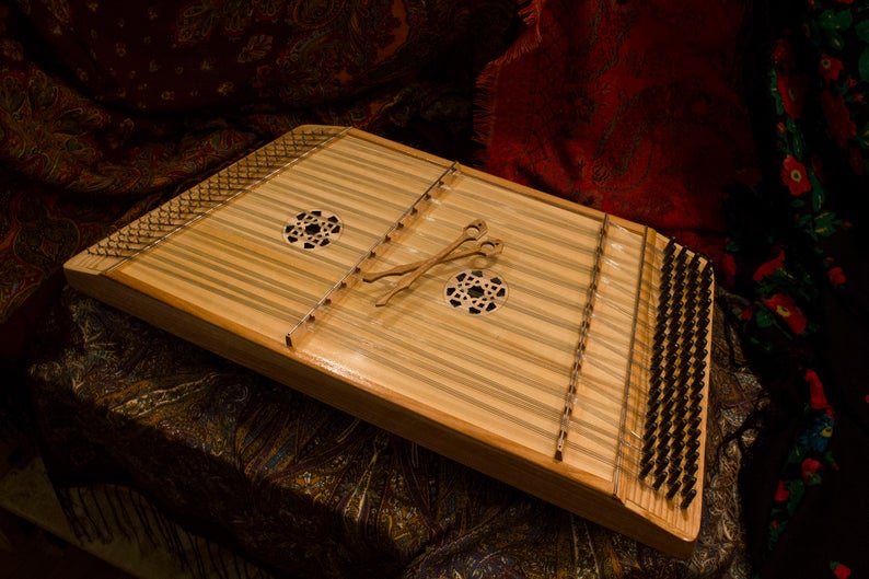 庄生梦蝶桑图尔琴锤击式扬琴西式杨琴小众乐器便携式小型洋琴