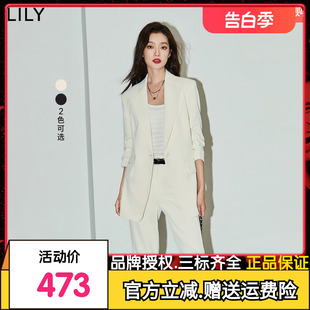 LILY2024夏新款女装气质通勤款设计感都市一粒扣修身休闲西装外套