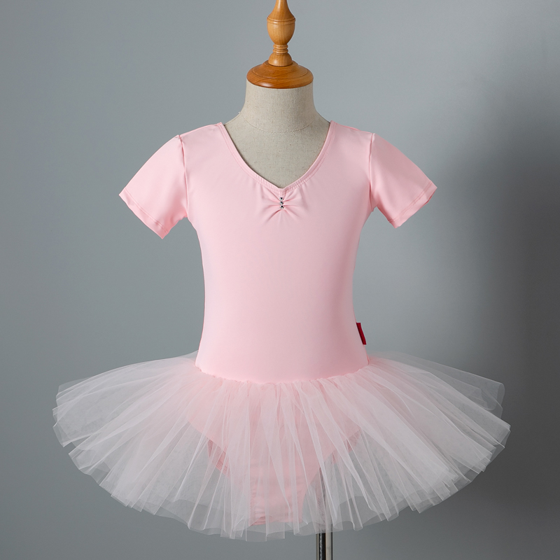 韩国进口儿童开裆芭蕾舞蹈蓬蓬裙 女孩跳舞课练功软纱粉色TUTU裙