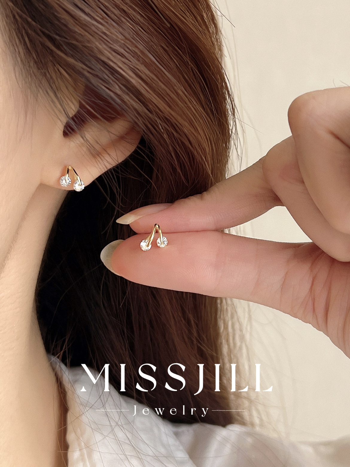 MISSJILL·小樱桃｜小众精致高级设计甜美闪通体925纯银耳钉耳饰