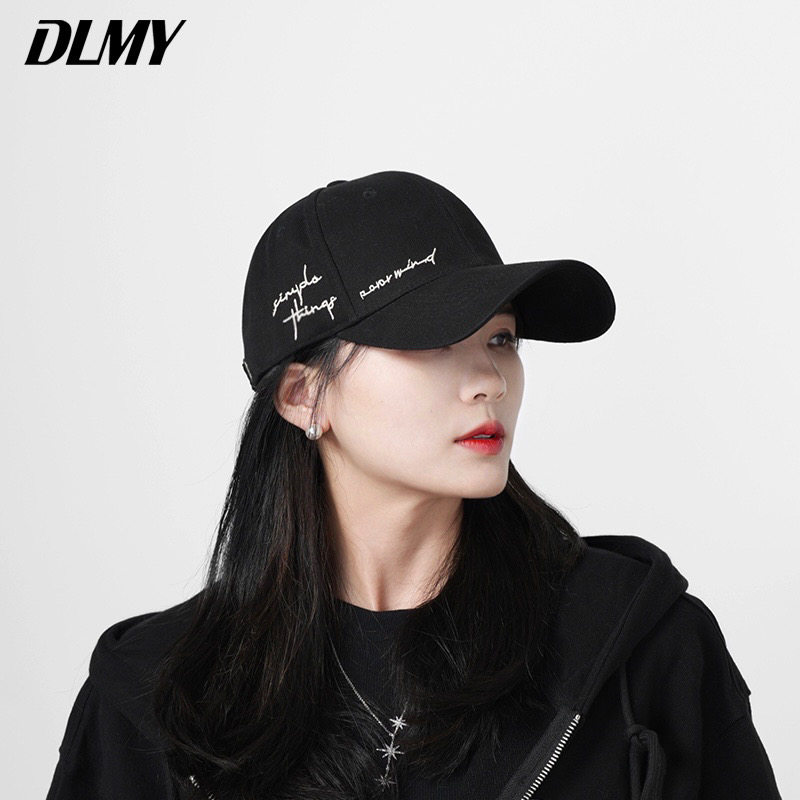 dlmy棒球帽四季男女百搭新工艺侧标刺绣小字母硬顶鸭舌帽子显脸小