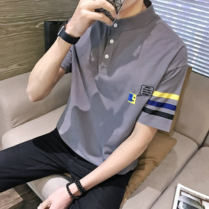 夏季港风休闲短袖t恤男士宽松POLO衫青年韩版潮流T恤男大码
