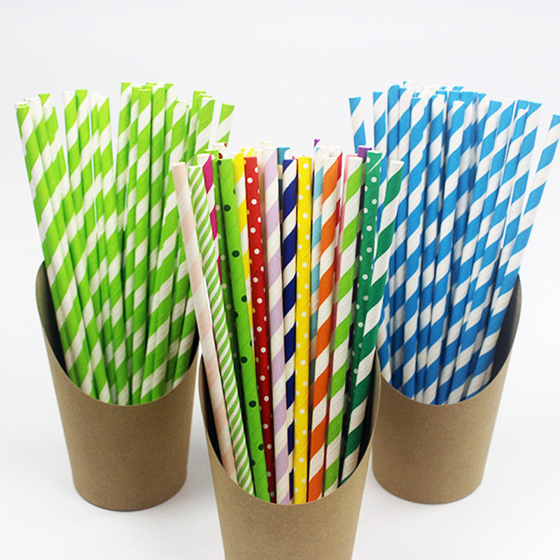 25支一次性彩色吸管儿童手工diy派对节日环保创意饮料纸质吸管_1折
