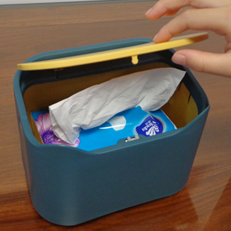 桌面纸巾盒卷纸桶带盖桌面收纳抽纸盒家用简约可爱收纳多功能创意