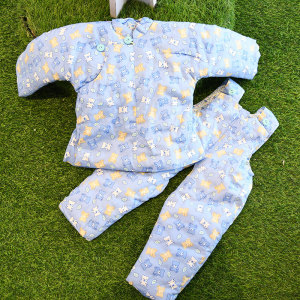 手工棉花婴儿棉衣加厚满月服百天新生宝宝棉袄棉裤套装婴幼儿冬装