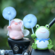 可爱卖崽青蛙电动车摆件公仔车载自行车装饰品摩托车小风车配件