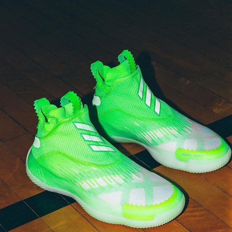 阿迪达斯adidasn3xtl3v3l荧光绿男子运动缓震透气篮球鞋h67457