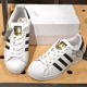 adidas三叶草女鞋SUPERSTAR 金标刺绣贝壳头轻便运动休闲鞋FX3600