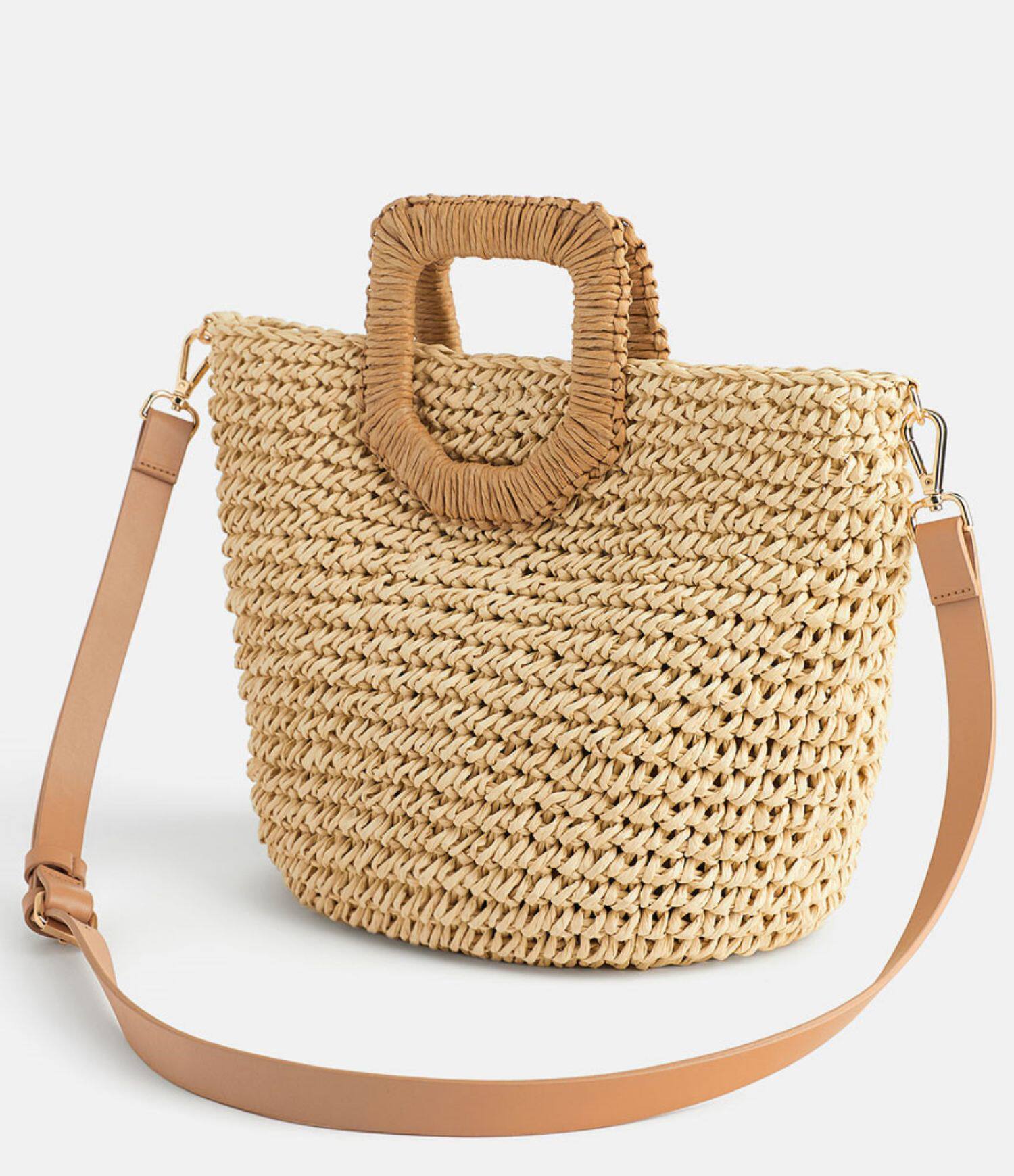 新款时尚仙女草编包手提单肩斜挎篮式包沙滩包度假手工草包编织包