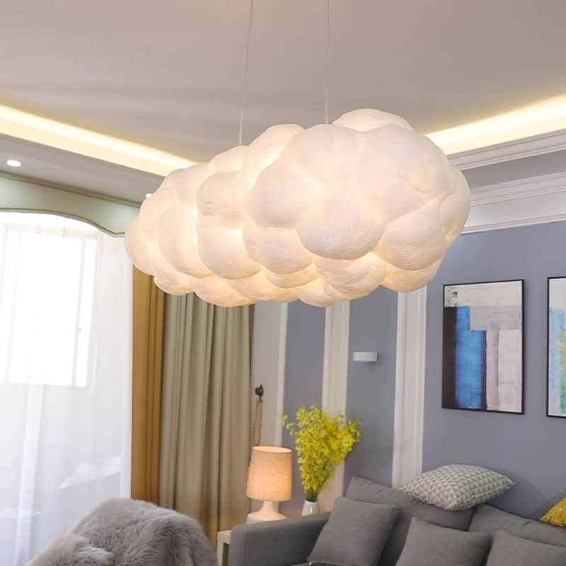 云朵吊灯棉花灯店铺橱窗云朵装饰时尚云朵灯酒店商场北欧网红白云