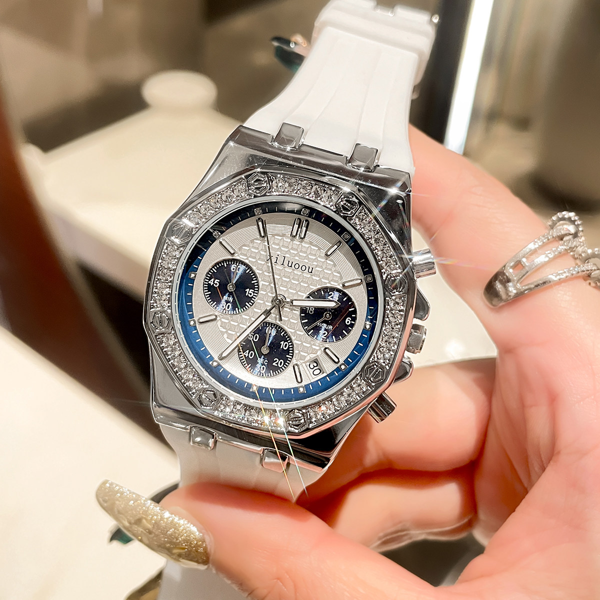 ap皇家橡树手表女樊樊早安高级感女款轻奢镶钻女士表离岸名牌正品