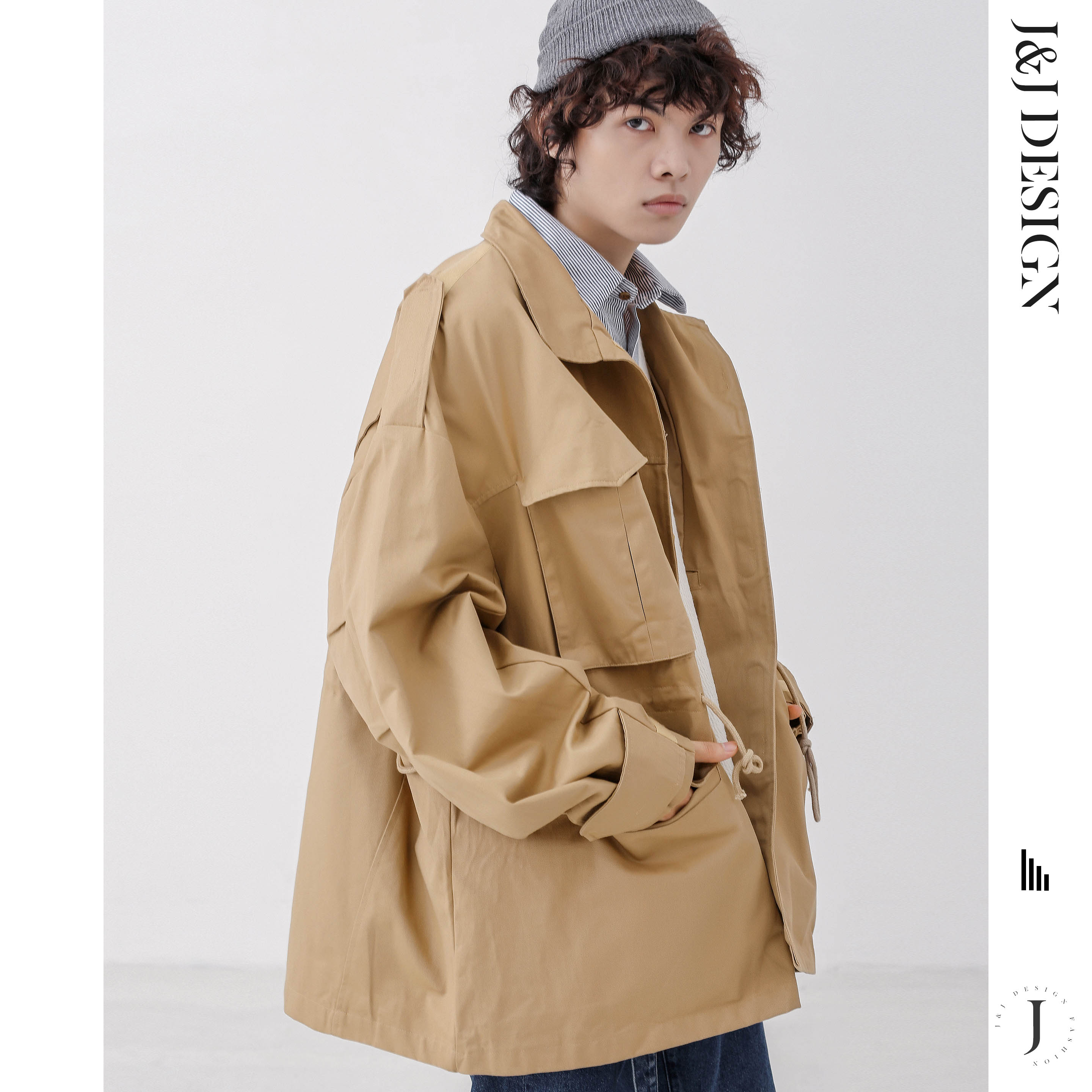 秋季日系港风工装外套男ins潮休闲百搭男士夹克蝙蝠衫宽松上衣优惠券