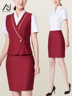 南航空姐制服职业装女裙套装包臀套裙马夹航空乘务员工作服国韵红