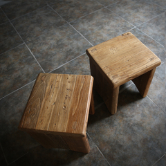 老榆木方凳老门板凳子原木凳实木家具餐凳门板家具老木头板凳方凳