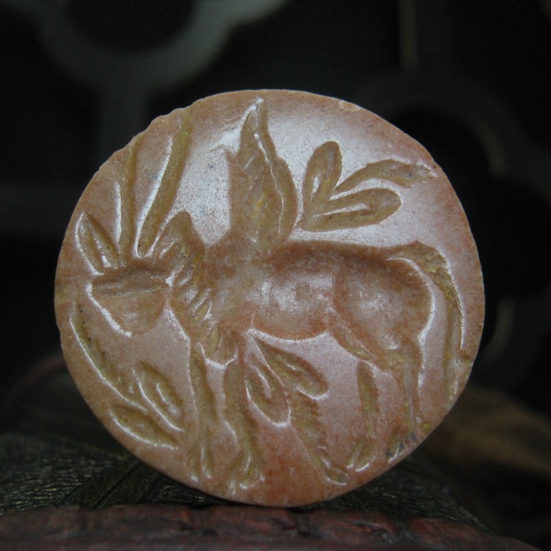 老玛瑙萨珊双面印章西亚古珠古玩文玩古董珠配珠手串包老老物件