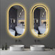 led浴室镜不规则异形椭圆镜子卫生间智能镜梳妆镜挂墙洗手台灯镜