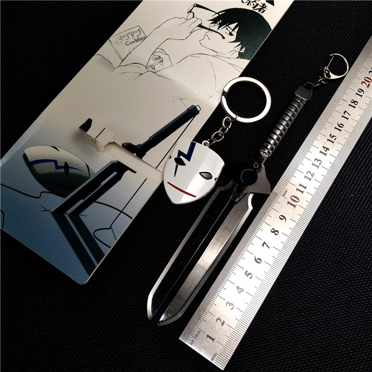 预定 黑之契约者李舜生双刃刀 面具钥匙扣项链 动漫周边玩具模型